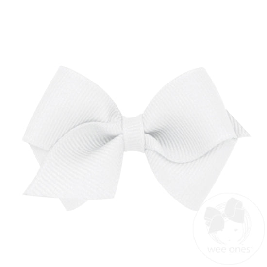 Wee Ones Classic Grosgrain Hair Bow: White