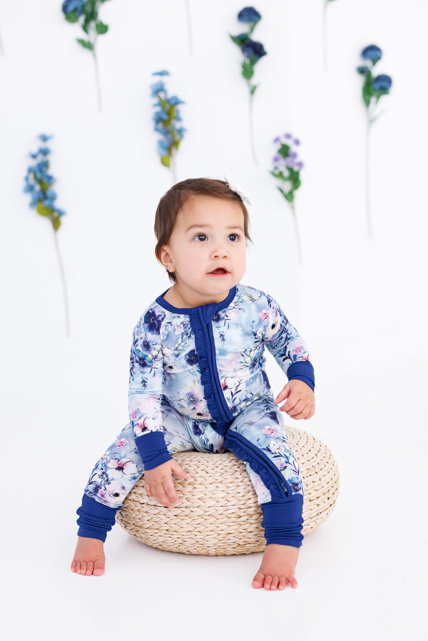 Birdie Bean Convertible Romper: Winter Floral