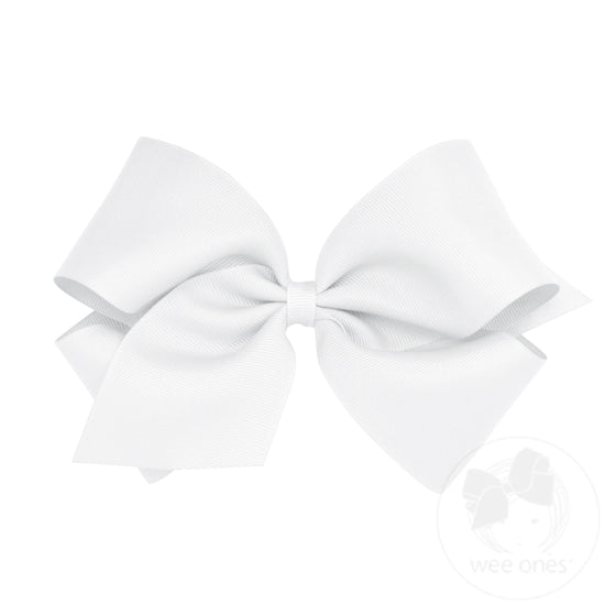 Wee Ones Classic Grosgrain Hair Bow: White