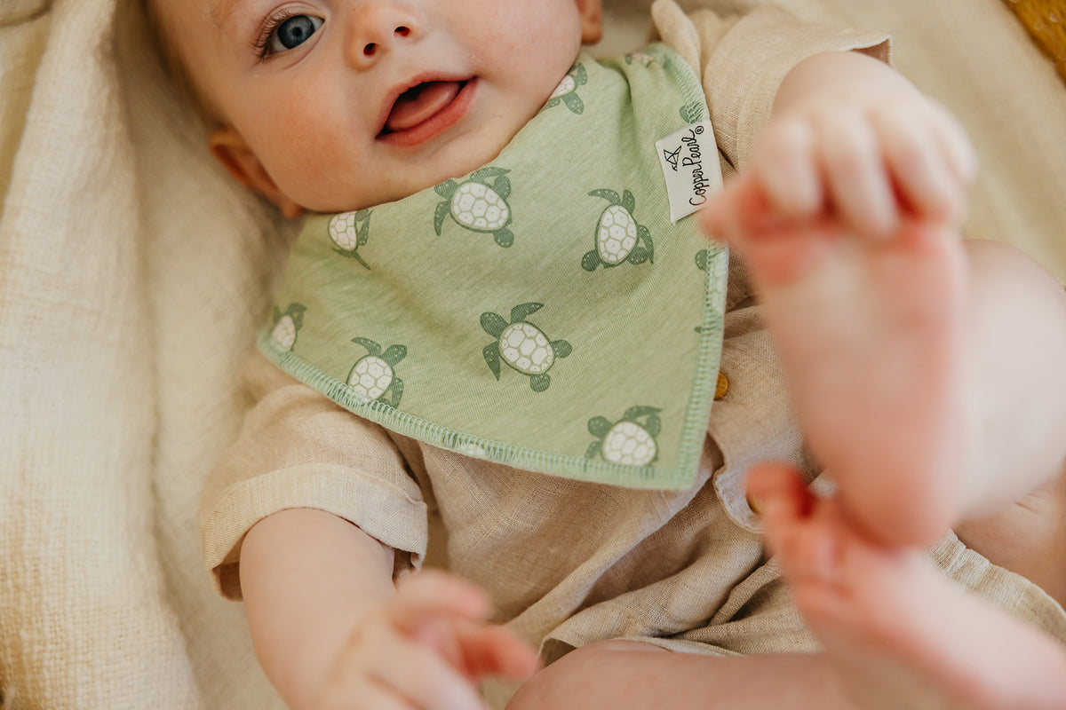 Copper Pearl Bandana Bib Set: Cove