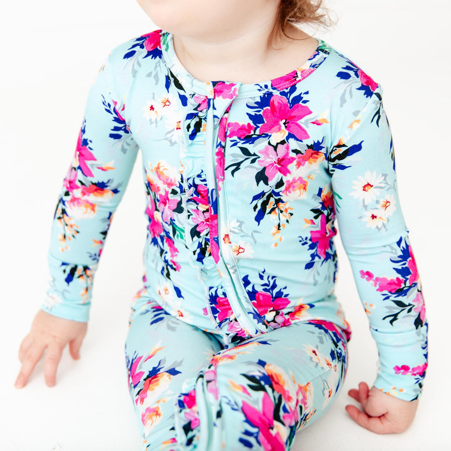 Dreamiere Convertible Ruffle Footie: In Full Bloom