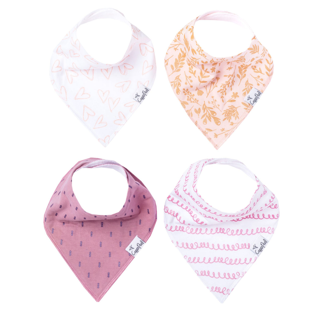 Copper Pearl Bandana Bib Set: Lola