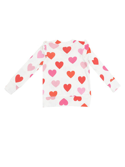 Angel Dear Ruffle Sweatshirt: Big Hearts