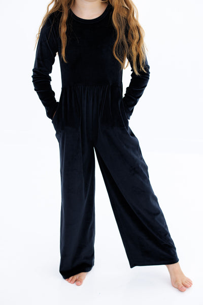 Birdie Bean Leggy Jumpsuit: Black Velvet