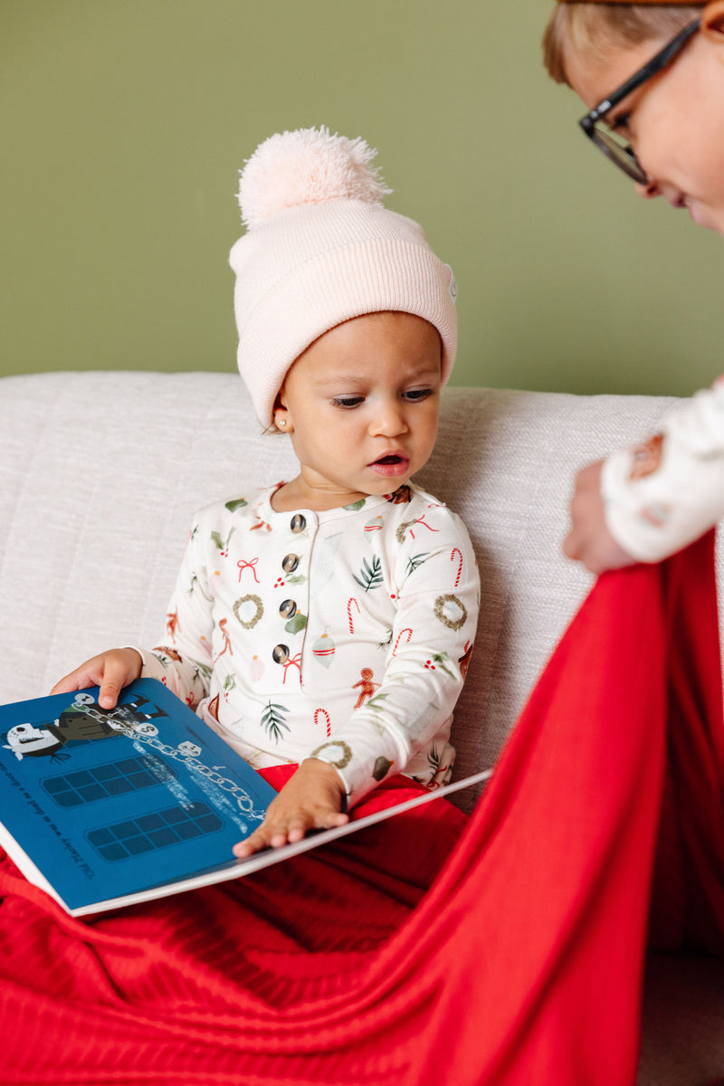 Lou Lou and Company Beanie with Pom: Blush Pink