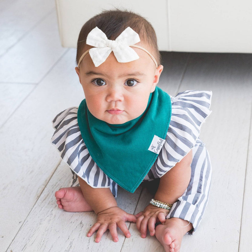 Copper Pearl Bandana Bib Set: Jade