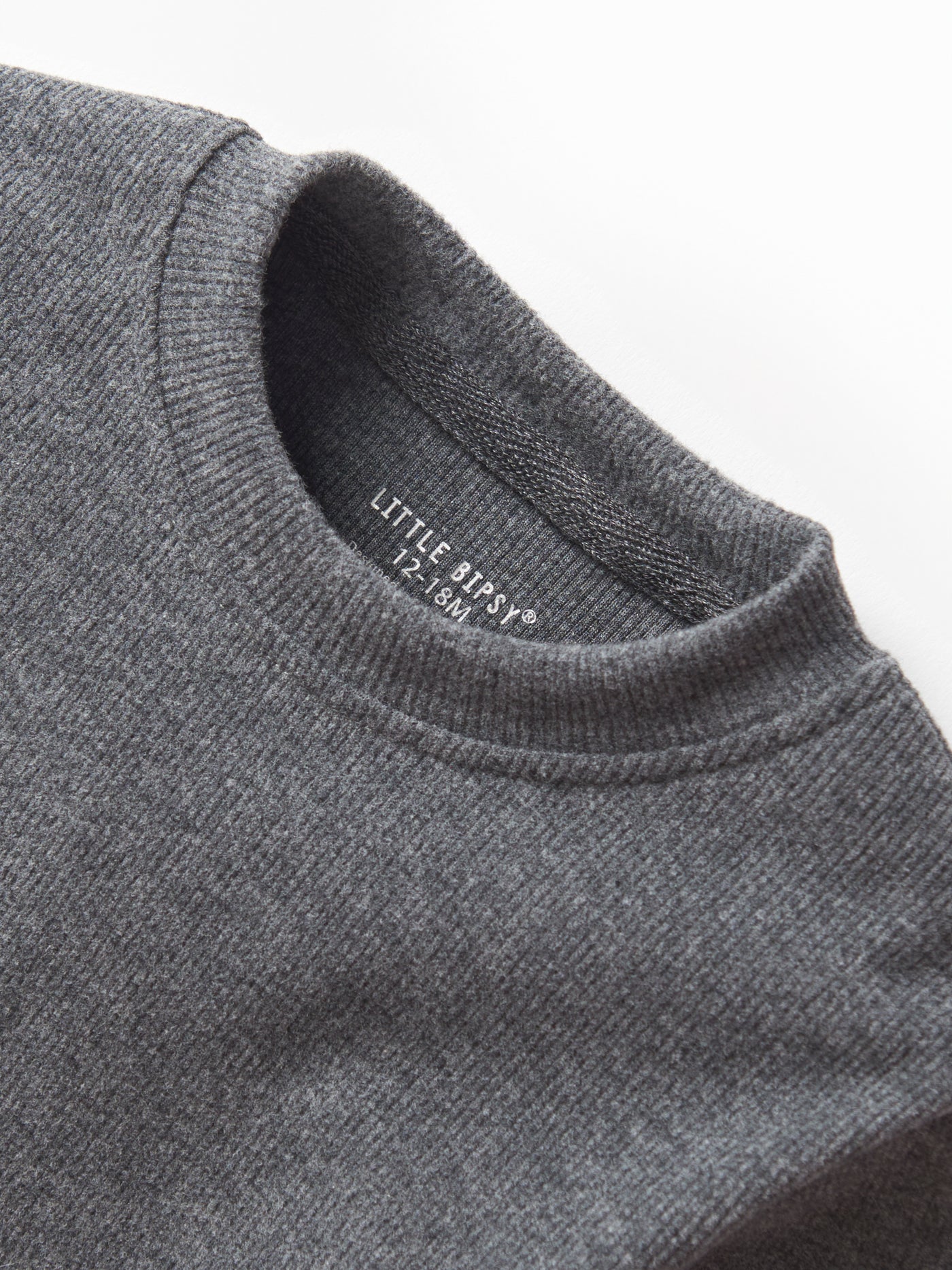 Little Bipsy Ribbed Top: Heathered Charcoal