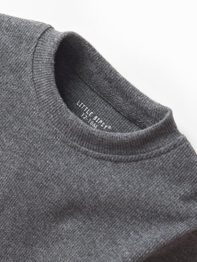 Little Bipsy Ribbed Top: Heathered Charcoal