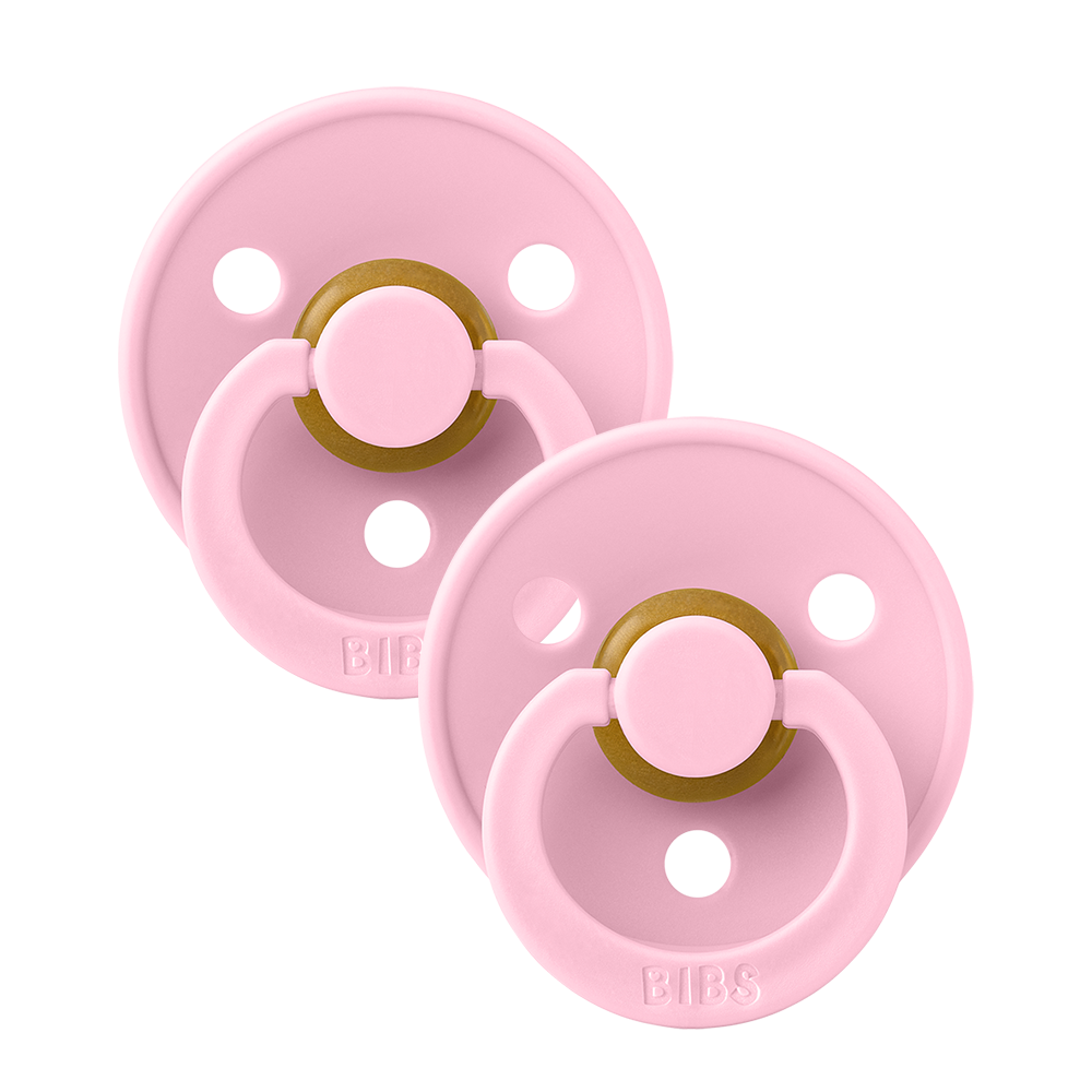 BIBS Pacifiers Classic Round 2 Pack: Baby Pink