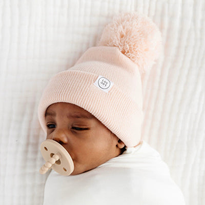 Lou Lou and Company Beanie with Pom: Blush Pink