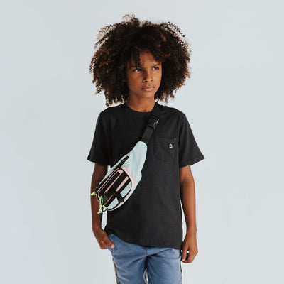 RAGS Essentials Short Sleeve Chest Pocket Rounded Kids Tee: Phantom