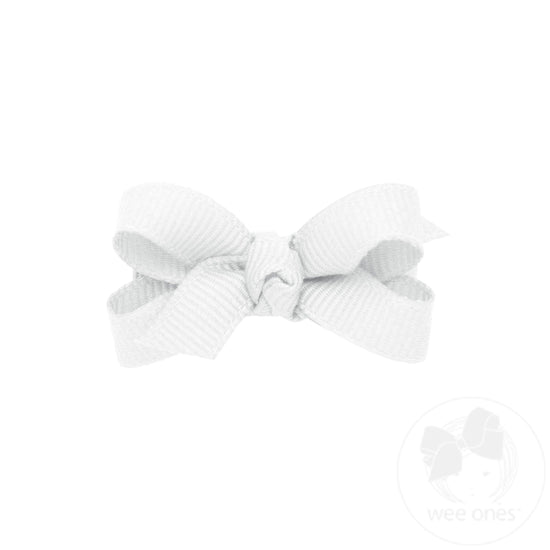 Wee Ones Classic Grosgrain Hair Bow: White