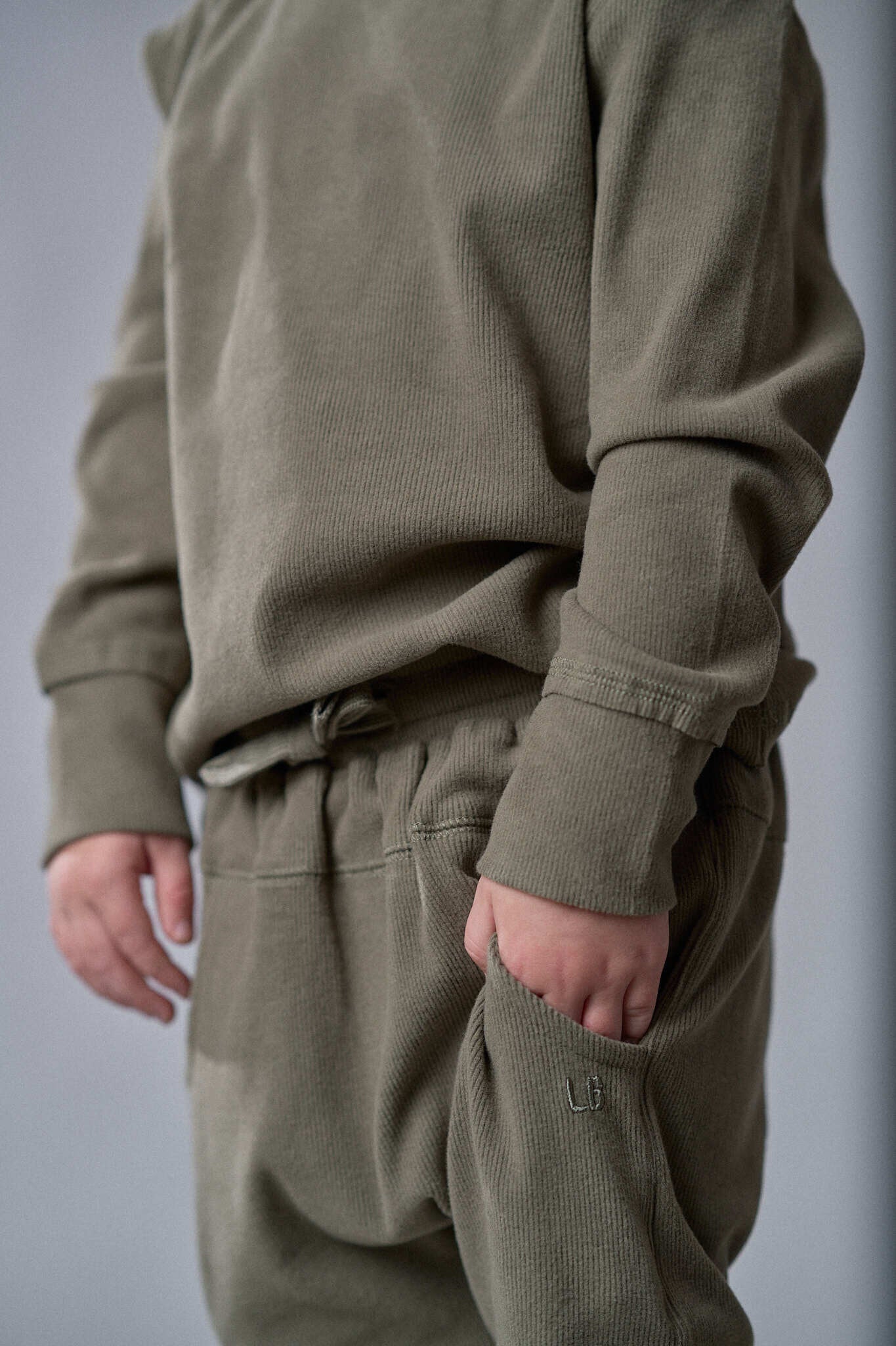 Little Bipsy Ribbed Jogger: Green