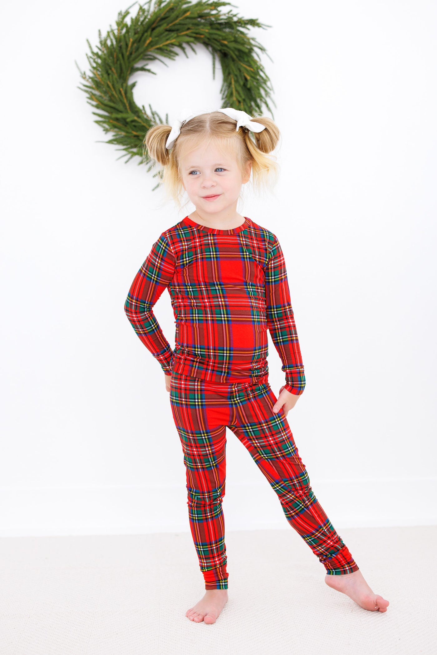 Birdie Bean Pajama Set: Tartan Plaid