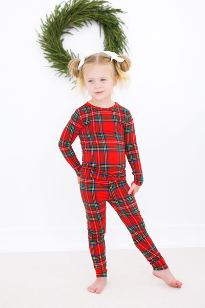 Birdie Bean Pajama Set: Tartan Plaid