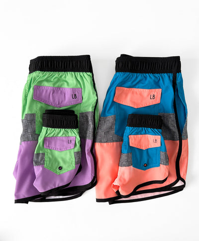 Little Bipsy Block Swim Short: Neon Green