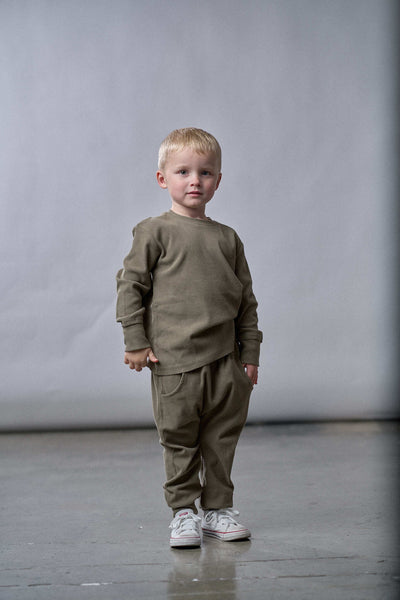 Little Bipsy Ribbed Jogger: Green