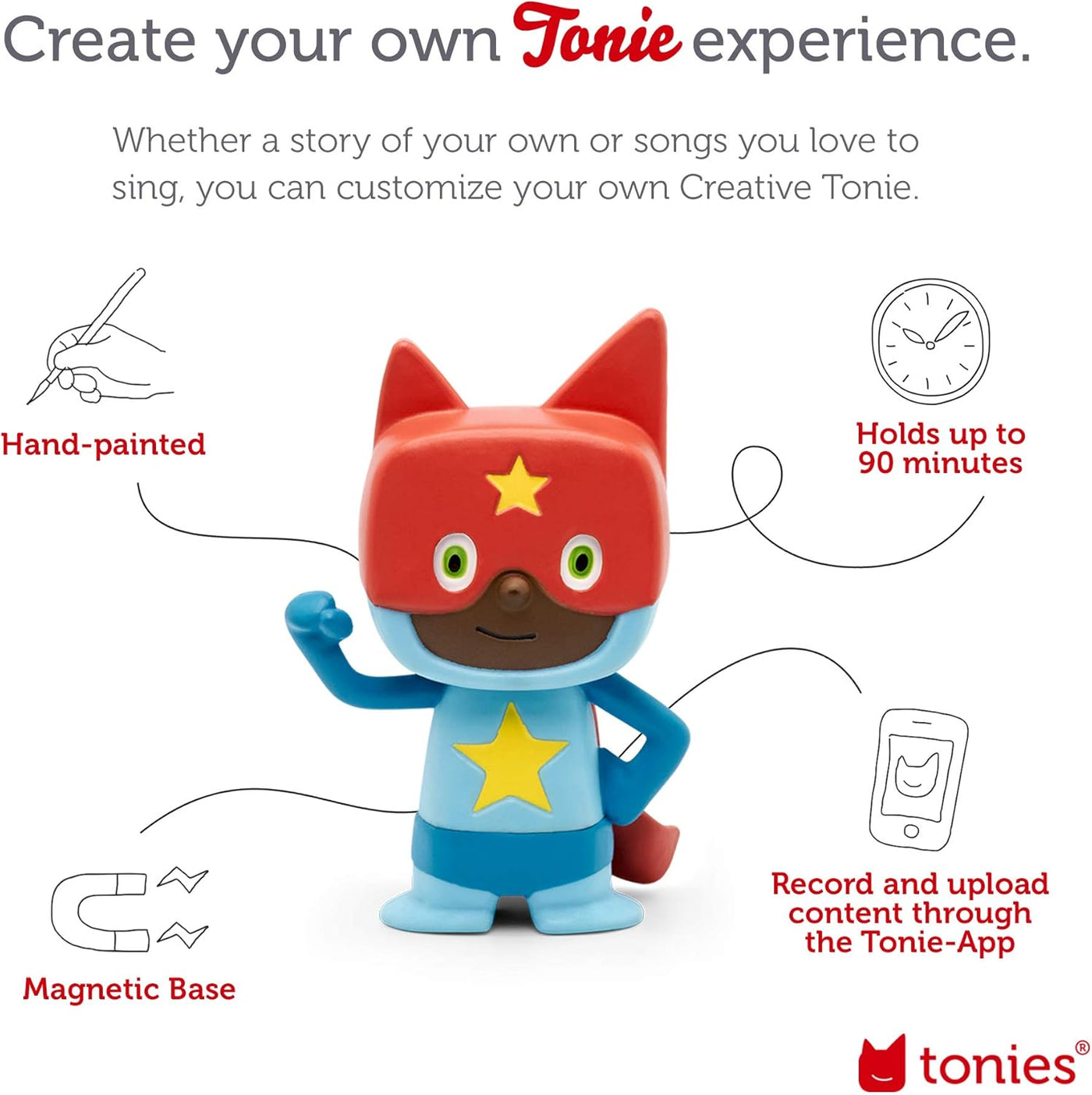 Tonies Creative Audio Play Character: Superhero - Blue/Red