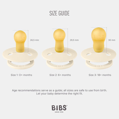 BIBS Pacifiers Classic Round (Single): Ivory