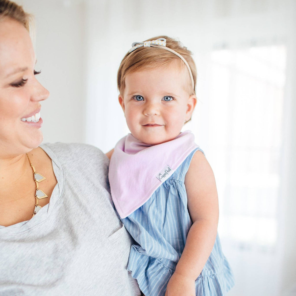 Copper Pearl Bandana Bib Set: Sweetheart