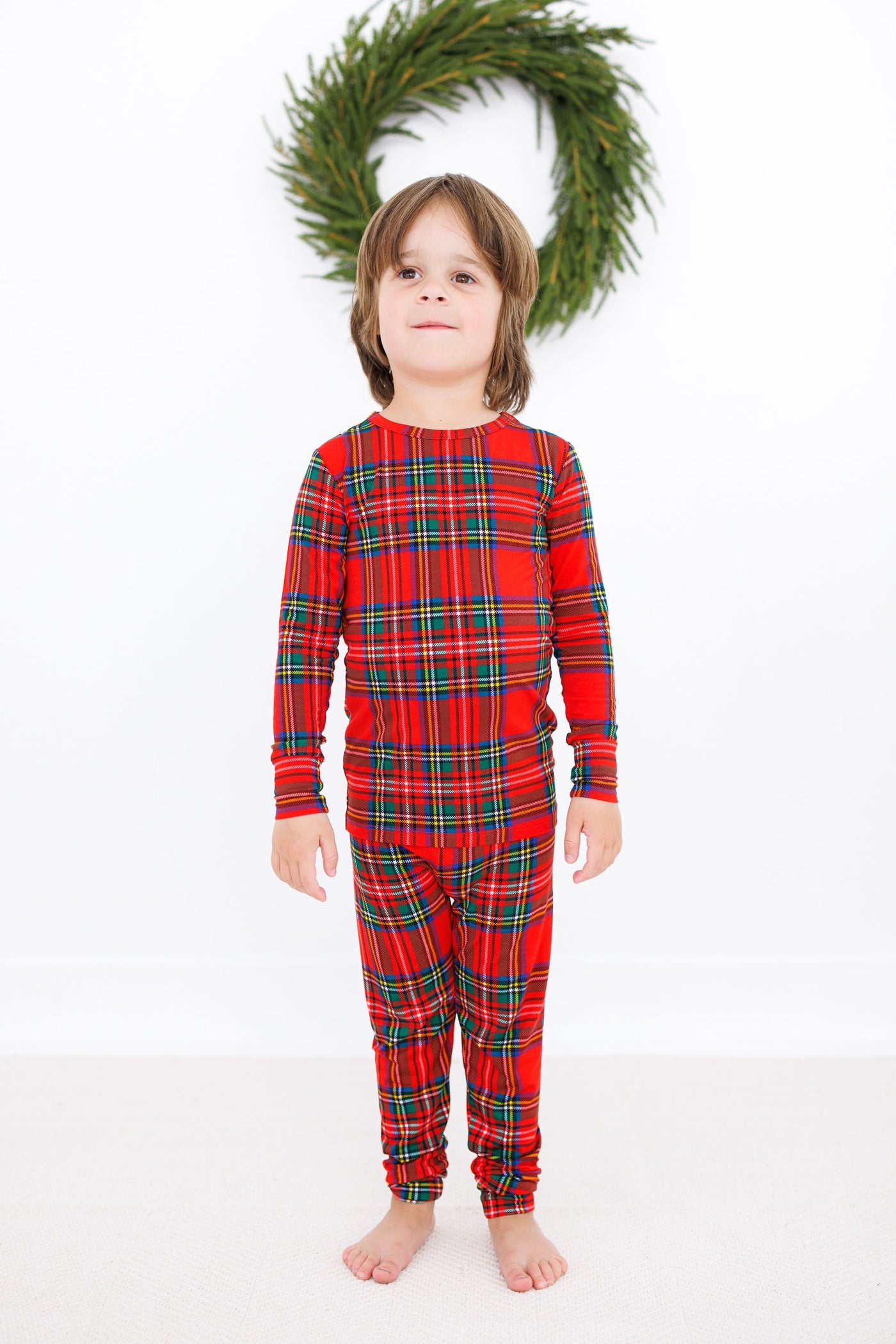 Birdie Bean Pajama Set: Tartan Plaid