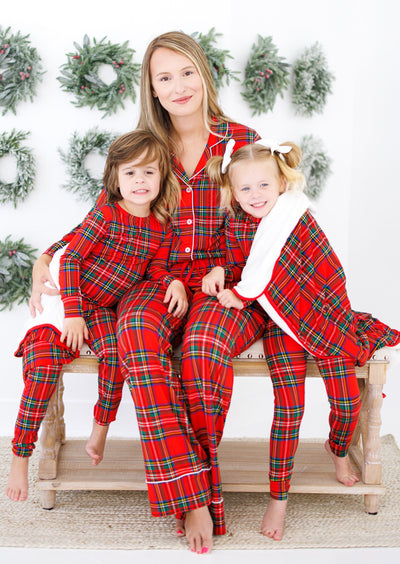 Birdie Bean Pajama Set: Tartan Plaid