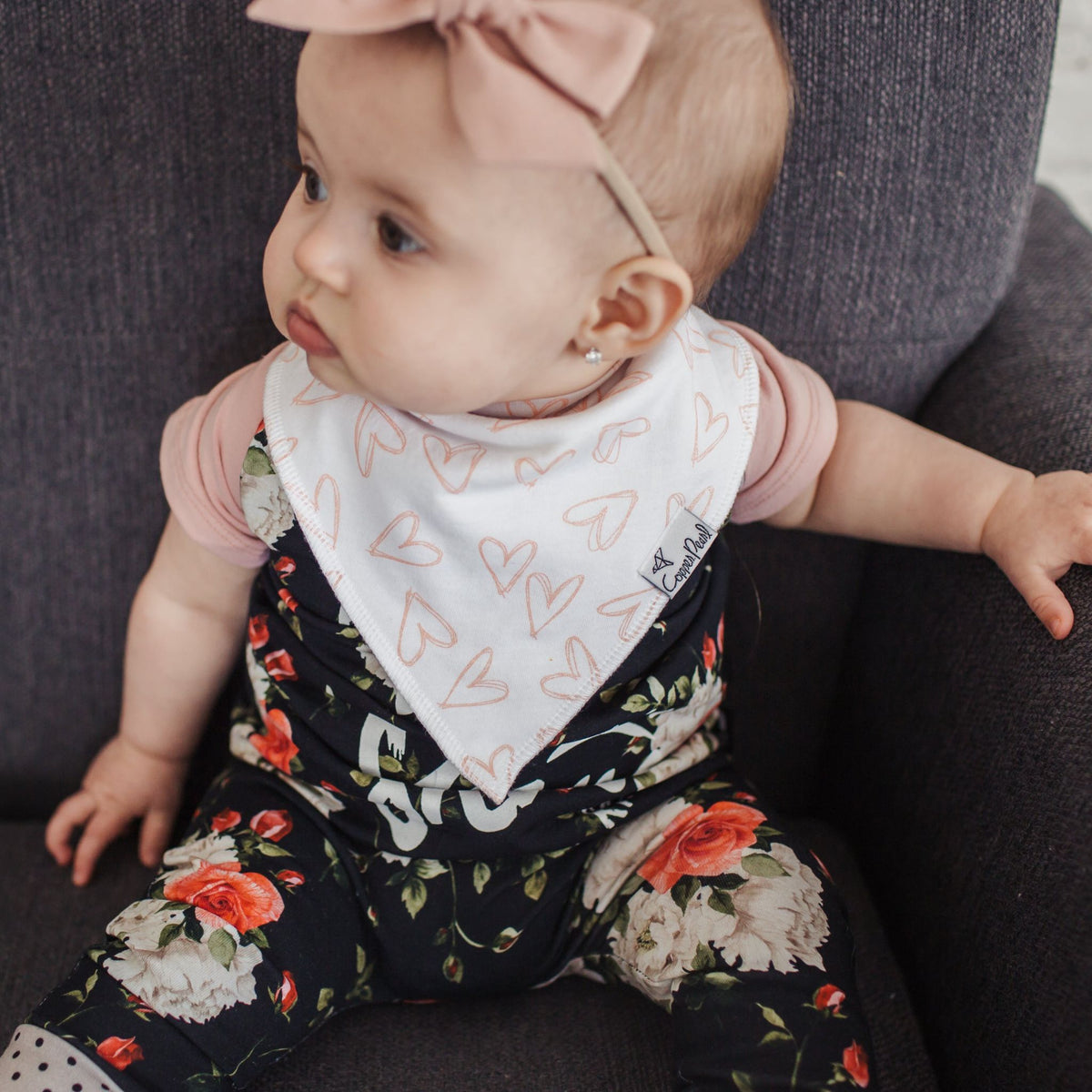 Copper Pearl Bandana Bib Set: Lola