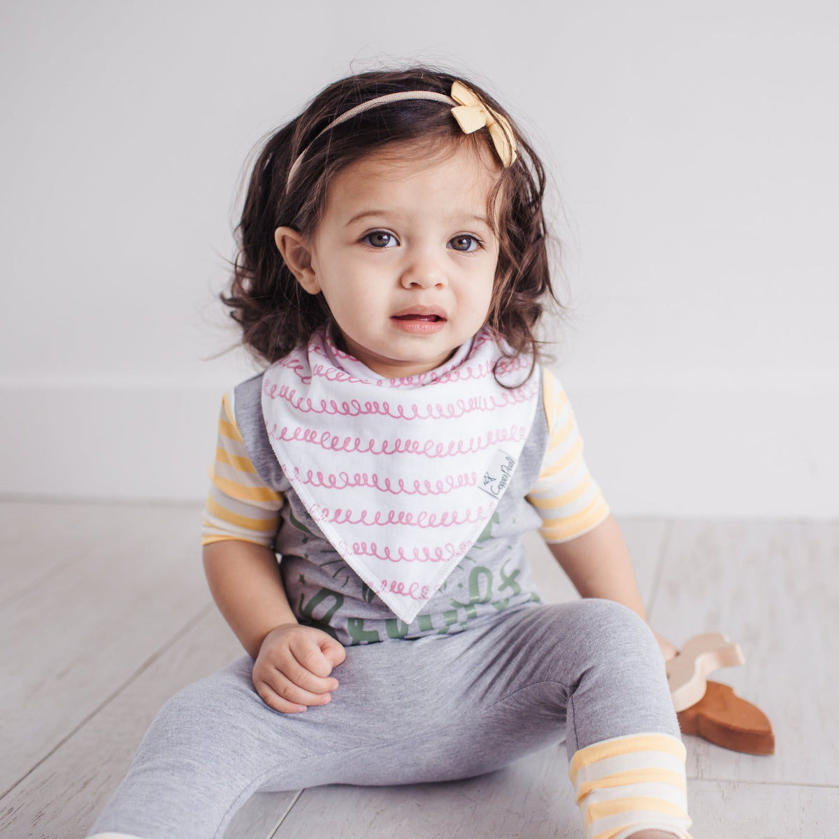 Copper Pearl Bandana Bib Set: Lola