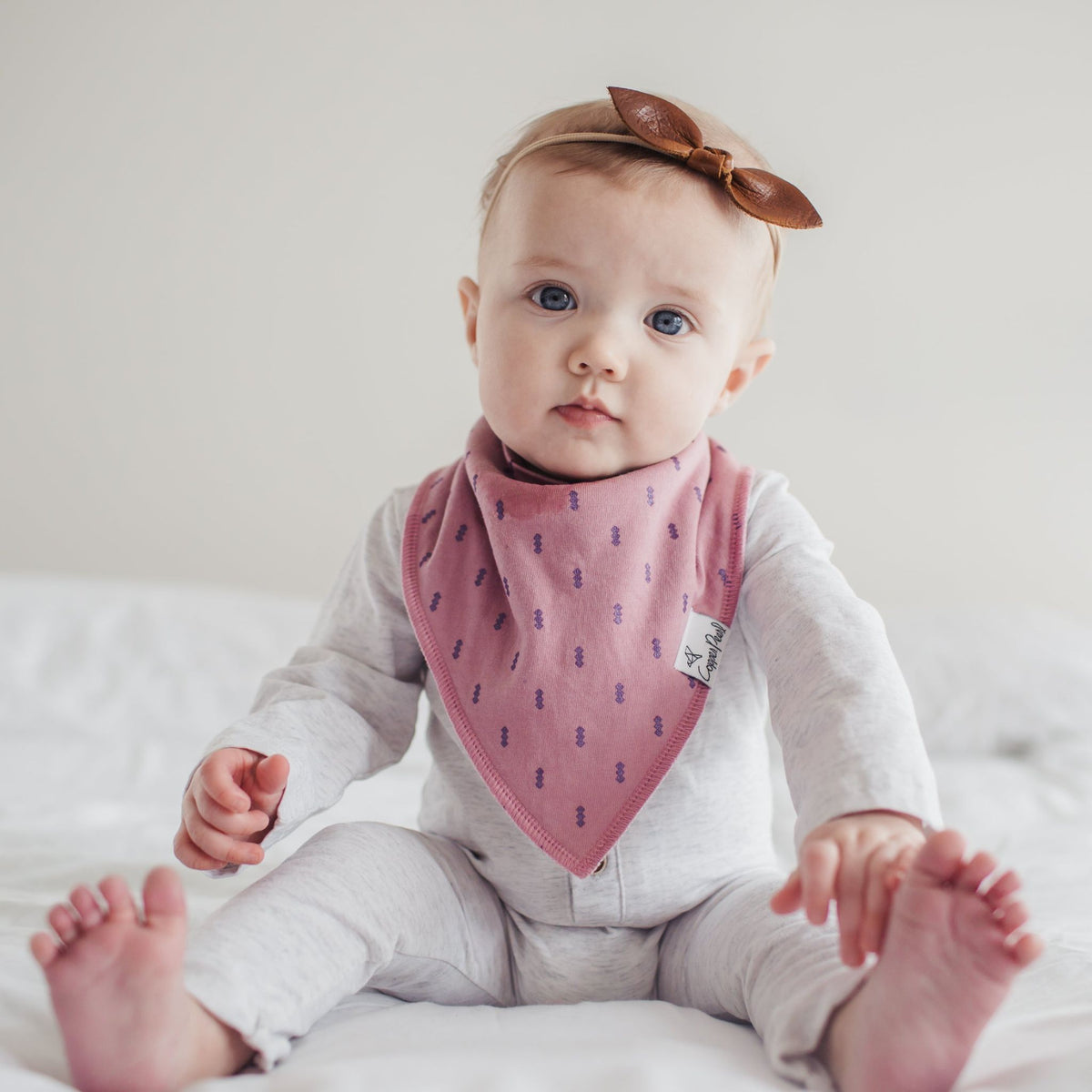 Copper Pearl Bandana Bib Set: Lola