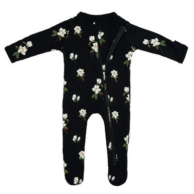 Kyte Baby Zippered Footie: Midnight Magnolia