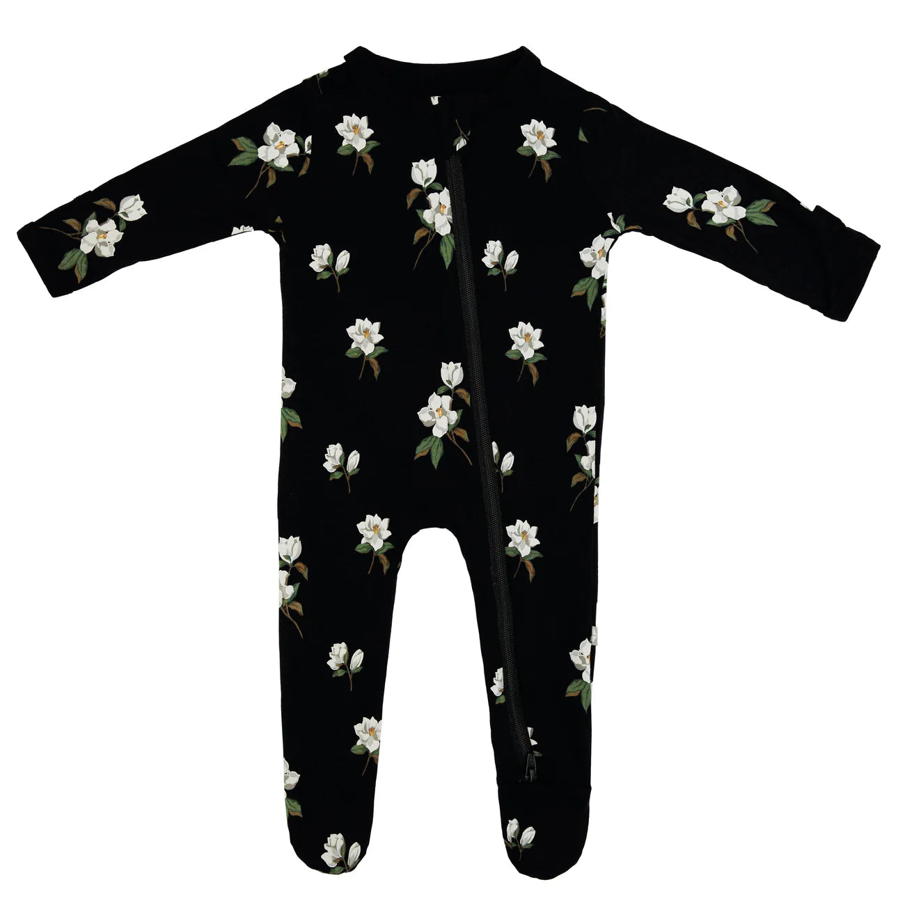 Kyte Baby Zippered Footie: Midnight Magnolia