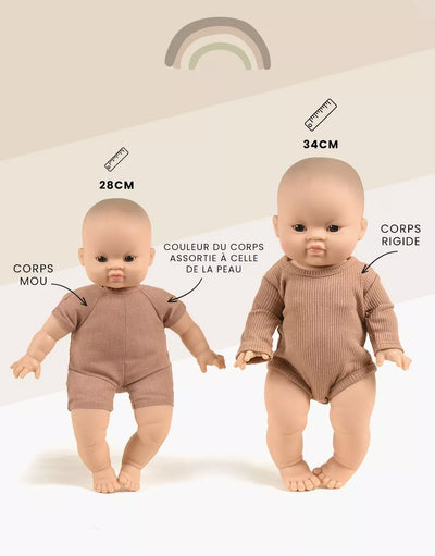 Minikane Soft Body Doll: Ondine (Baby Size 11") - Hazel/Brown Eyes